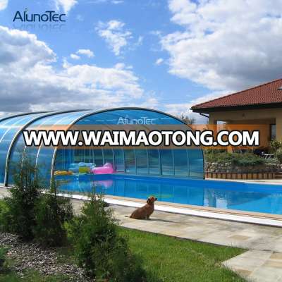 Retractable Aluminum Poly carbonate Retractable Swimming Pool Roof